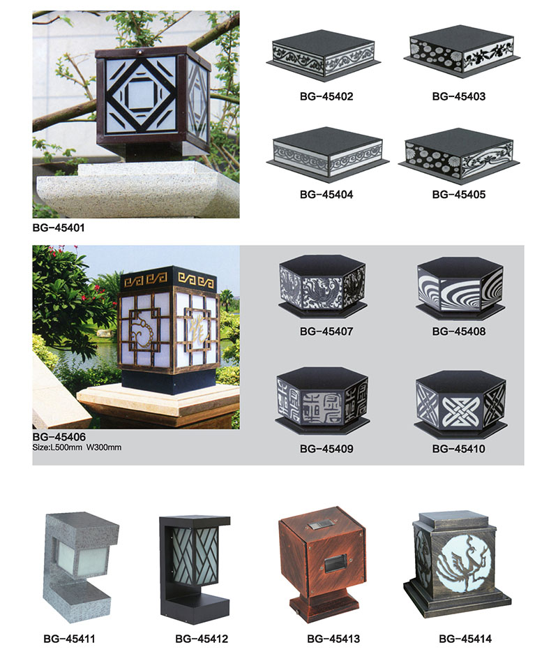 鋁制雕花LED方形柱頭燈