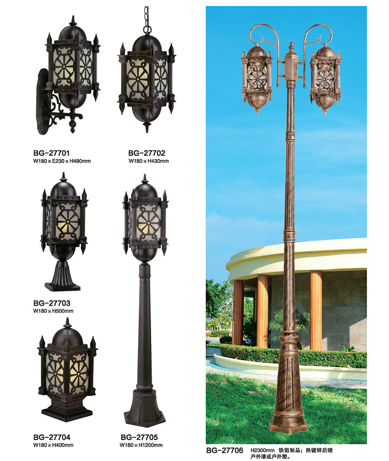 復古羅馬柱造型LED庭院燈