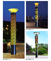 圓柱鏤空內透光+仿云石景觀燈柱