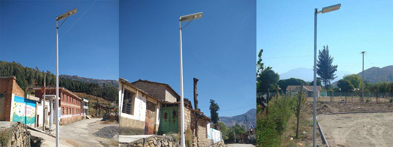 東莞七度照明一體化LED太陽能路燈安裝效果圖