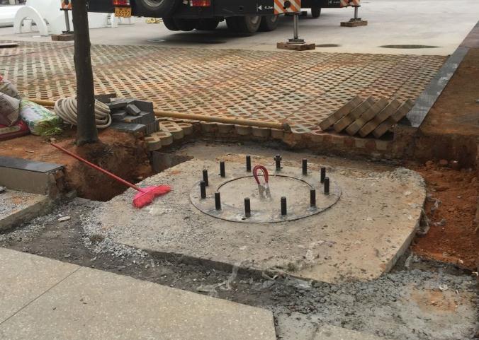 30米高桿燈地基基礎現(xiàn)場