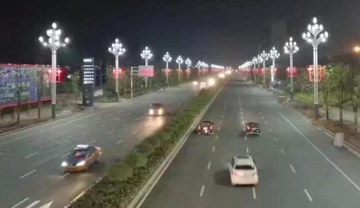 東莞七度照明玉蘭燈道路照明效果實景圖