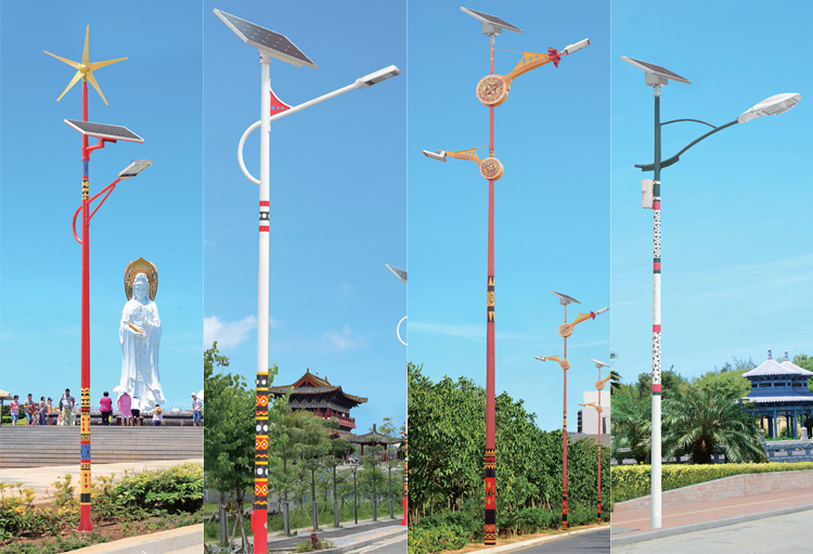 民族特色太陽能路燈桿-LED太陽能路燈