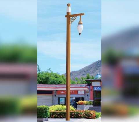 木紋立柱毛筆頭景觀庭院燈