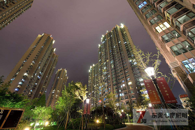 東莞七度照明小區庭院燈照明效果圖片