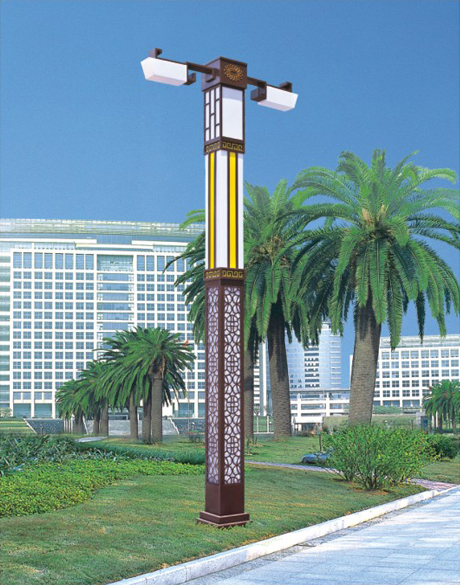 (QDJGD-FG001)雙頭仿古方柱LED景觀燈細節圖片