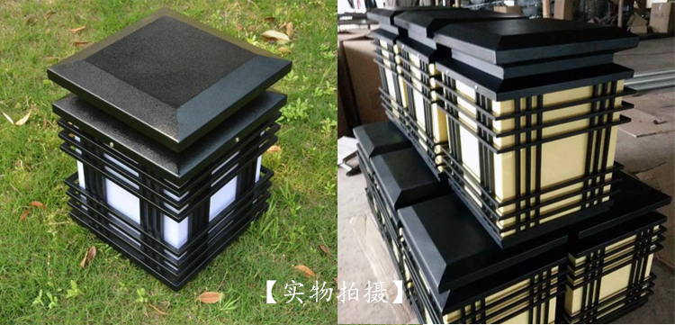 七度照明(QDZTD-001)戶外方柱形大門柱頭燈實拍效果展示圖片