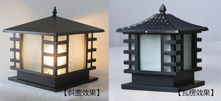 (QDZTD-008)戶外圍墻墻頭方形柱頭燈效果展示圖片