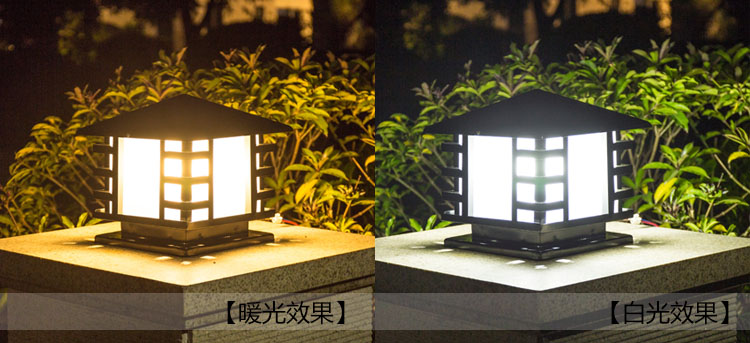 東莞七度照明(QDZTD-008)戶外圍墻墻頭方形柱頭燈暖光\白光亮燈效果