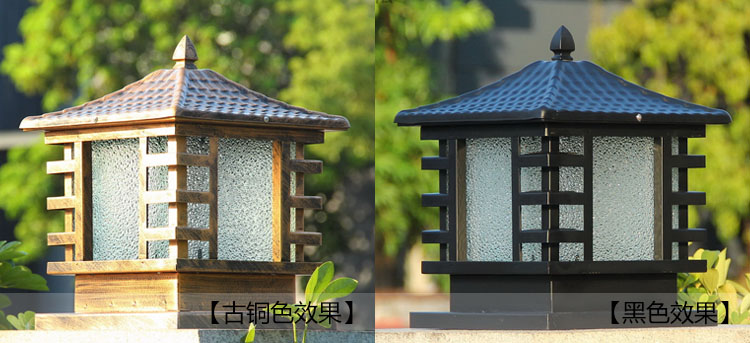 東莞七度照明(QDZTD-008)戶外圍墻墻頭方形柱頭燈古銅色、黑色效果