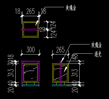 (QDZTD-011)新中式古銅拉絲仿云石柱頭燈生產尺寸圖