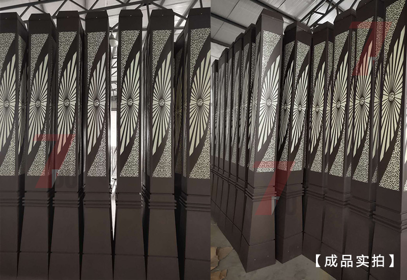 (QDJGDZ-010)3.5米廣場中式方形景觀燈柱生產實拍圖片