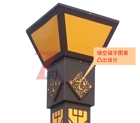 (QDJGDZ-012)3.5米廣場鏤空景觀燈柱細節展示1