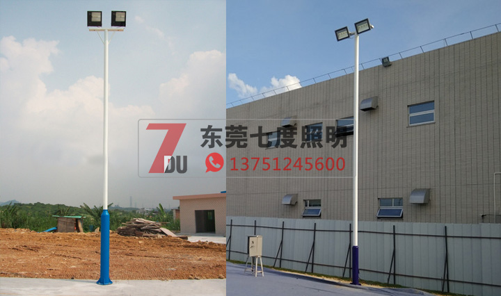 戶外籃球場(chǎng)照明燈桿樣式二:等徑大小桿樣式圖片