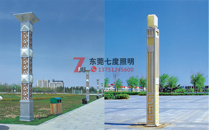 廣場園林景觀燈柱安裝效果圖片