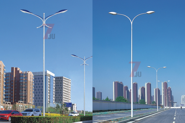 常規(guī)平行雙挑懸臂路燈桿樣式選型圖片二