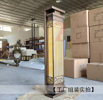 戶外鍍銅拉絲仿古銅云石墻壁燈工廠成品實拍圖片