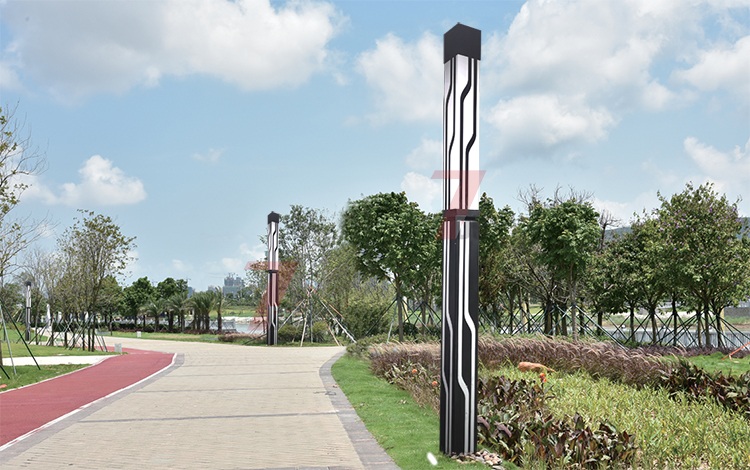 (QDJGDZ-013)3米園林現代簡約LED景觀燈柱公園安裝效果圖