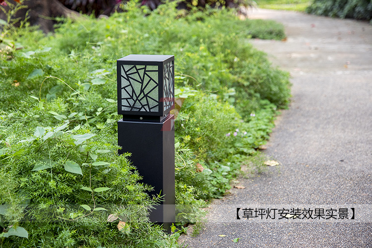 (QDCPD-014)窗花款方形園林LED草坪燈安裝效果實(shí)景