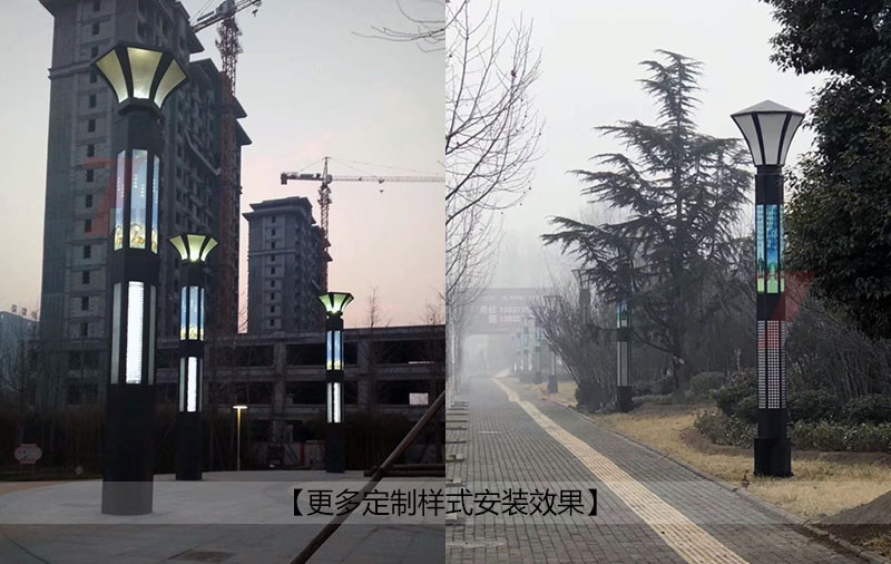 (QDJGDZ-023)六邊發(fā)光園林立柱景觀燈定制款公園安裝效果實(shí)景