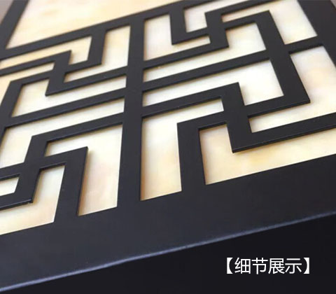 (QDQBD-018)長方體新中式仿云石墻壁燈燈體細節展示