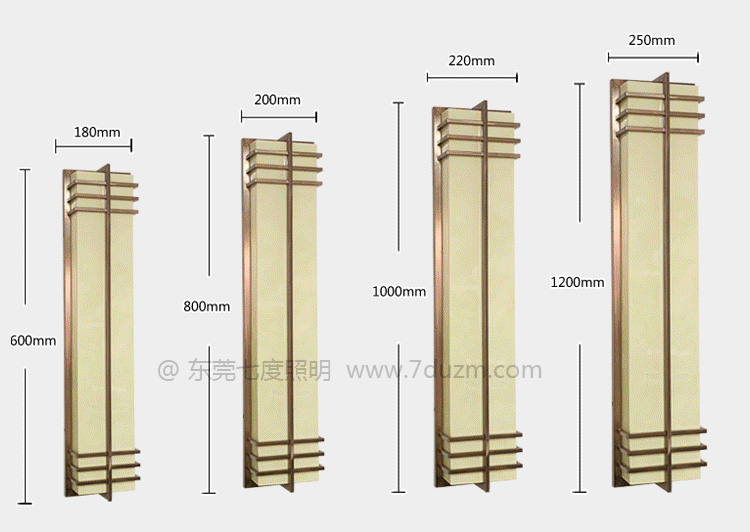 QDQBD-YS019戶外立柱現代簡約仿云石墻壁燈系列常規尺寸示意圖