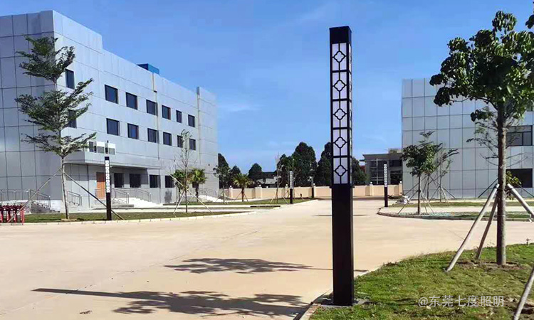 工業(yè)園區(qū)3米高園林庭院景觀燈柱安裝實(shí)景效果