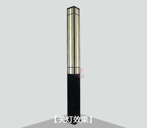 (QDJGDZ-021)現(xiàn)代簡(jiǎn)約方形園林景觀燈柱關(guān)燈效果