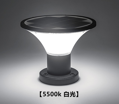 (QDTYN-ZT007)別墅庭院圍墻LED太陽能柱頭燈圓形白光亮燈展示