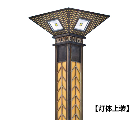 (QDJGDZ-033)廣場3米-5米方形中式特色景觀燈柱燈體頂部細節展示