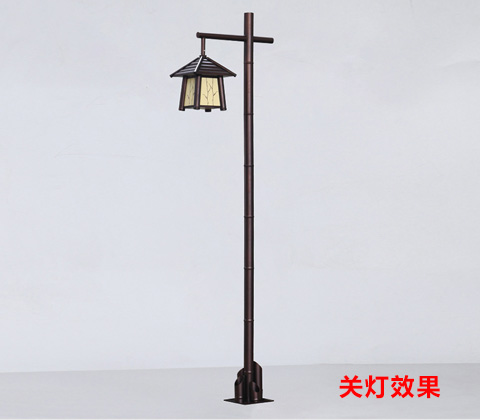QDTYD-FG010特色仿古竹節(jié)園林庭院燈單頭關(guān)燈效果