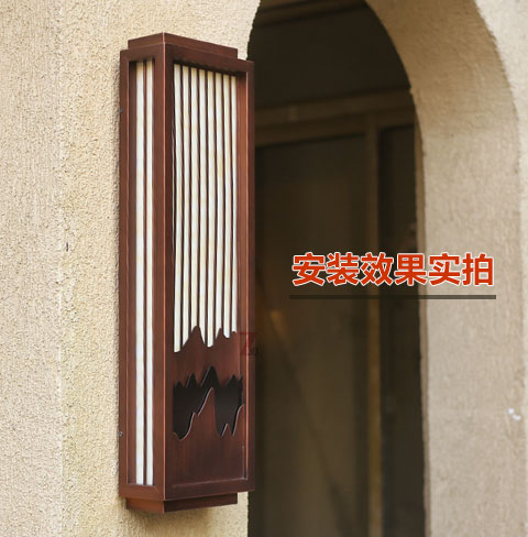 QDQBD-YS022大門山巒新中式仿云石墻壁燈安裝效果實拍